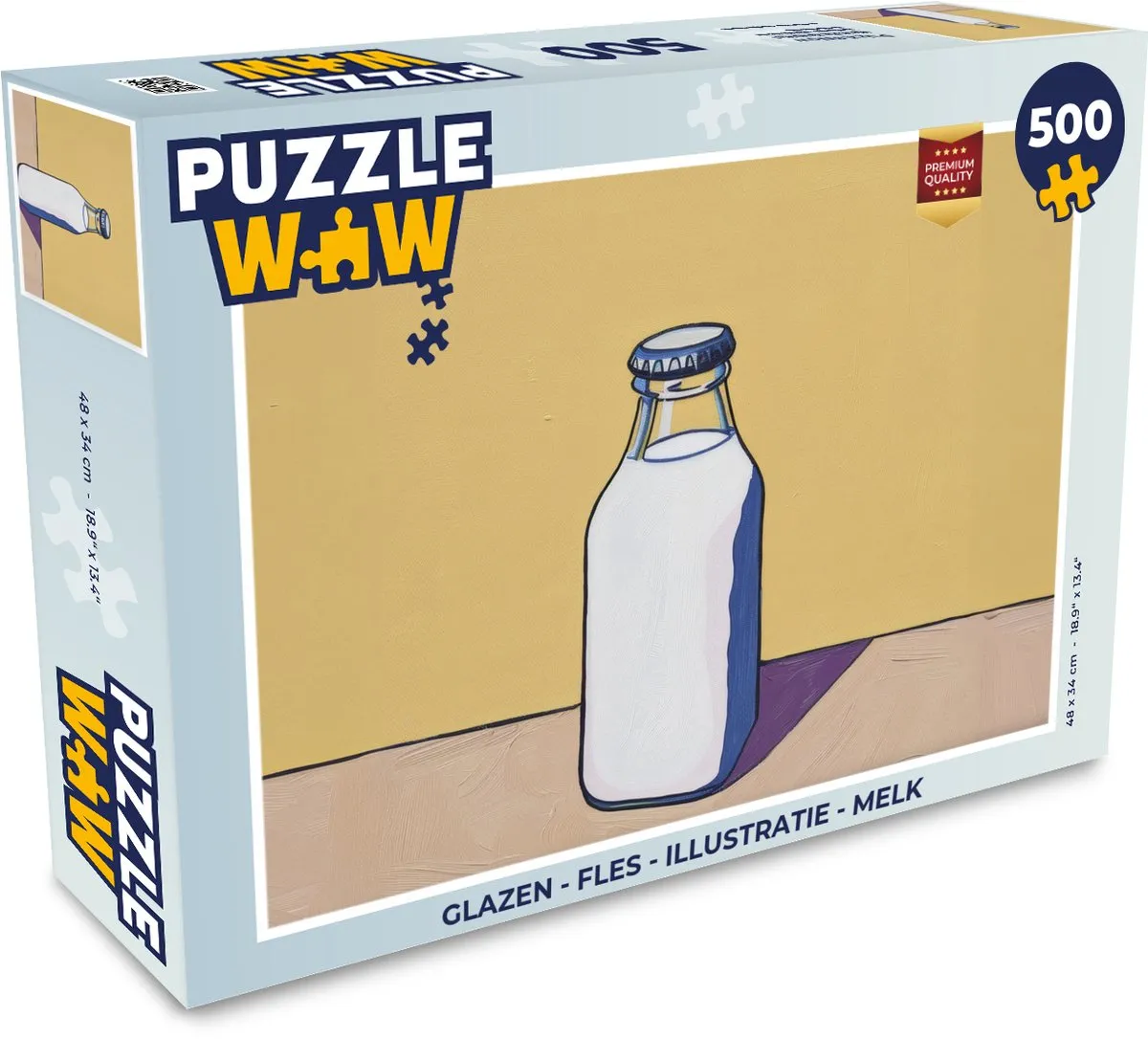 PuzzleWow Fles Illustratie Legpuzzel 500 Stuks - Melk