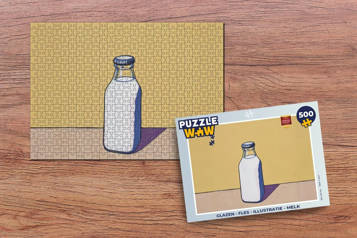 PuzzleWow Fles Illustratie Legpuzzel 500 Stuks - Melk