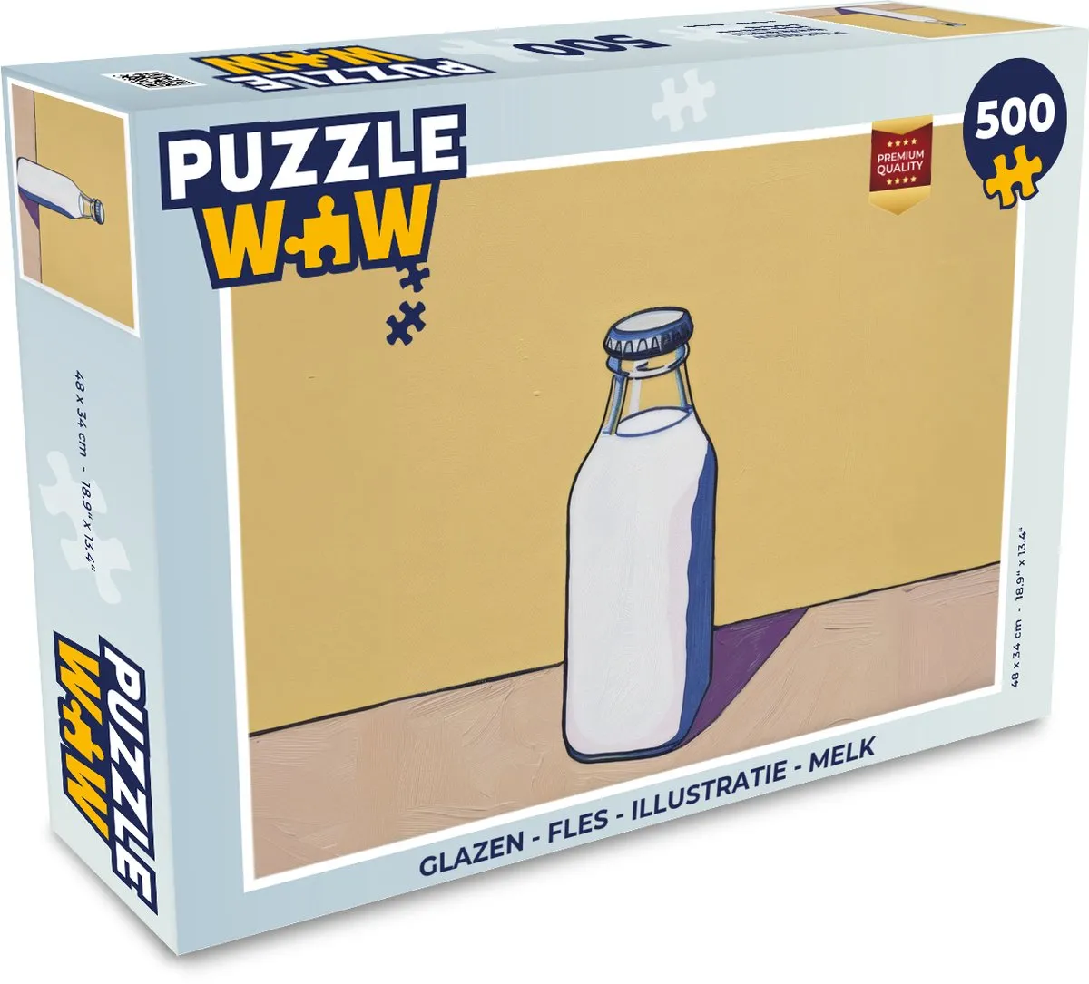 PuzzleWow Fles Illustratie Legpuzzel 500 Stuks - Melk