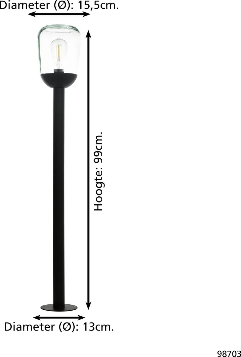 Eglo Donatori Staande Buitenlamp E27 99cm - Zwart