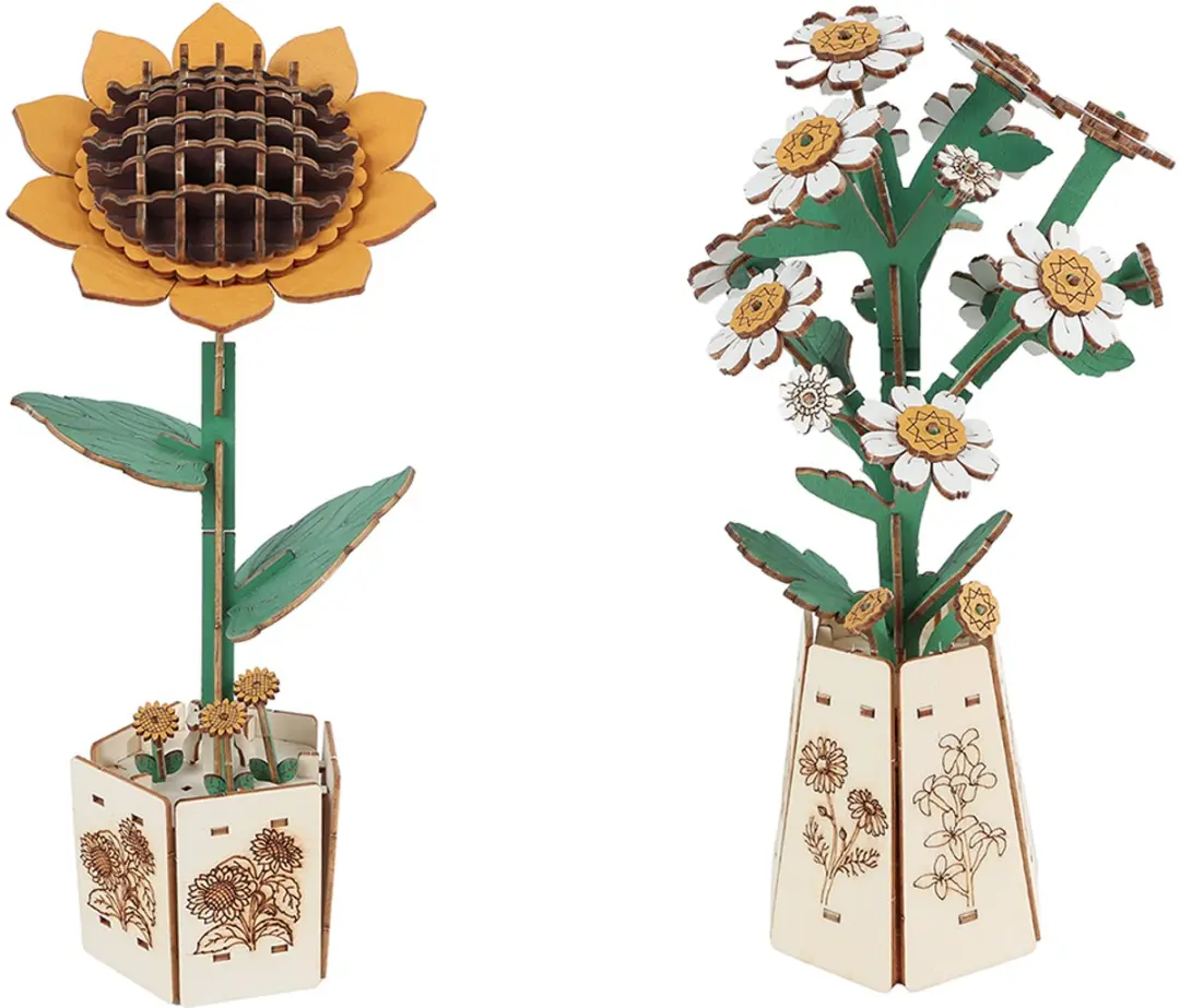 VAN MANEN Vedes Houten Bloemen Knutselset - Meerkleurig