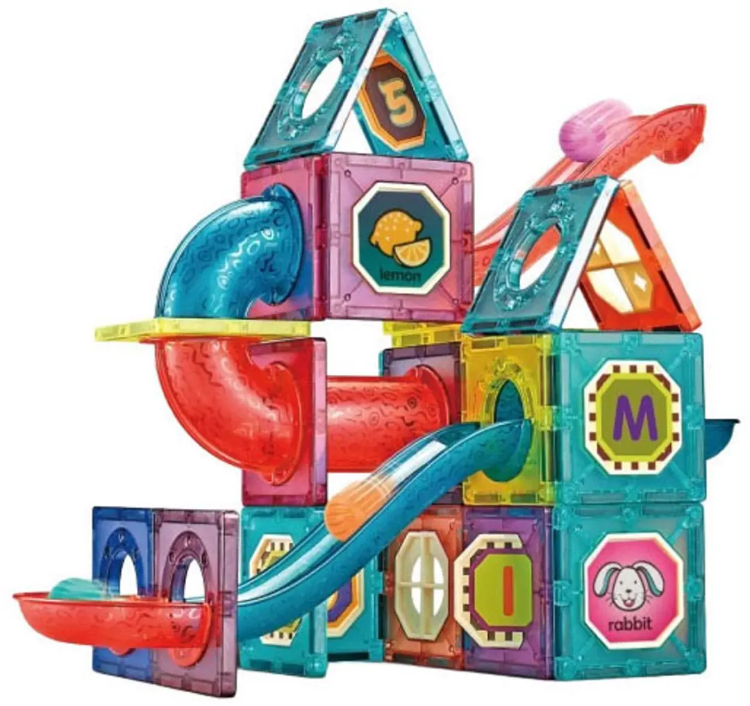 Toi-Toys Magnetische Knikkerbaan Bouwset - 78-delig - Meerkleurig - afbeelding 4 van 6