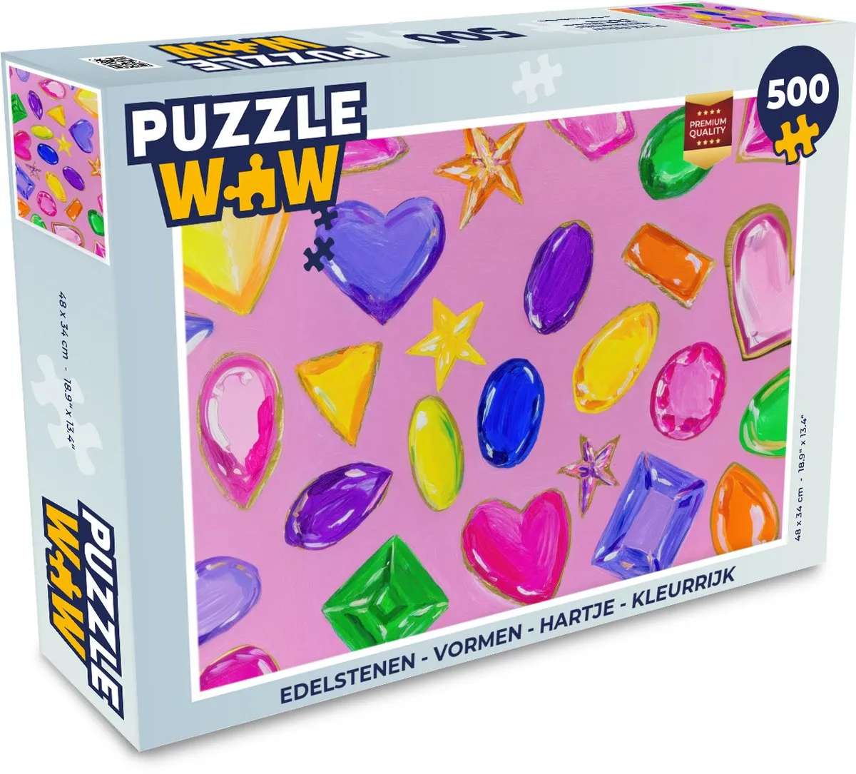 PuzzleWow Edelstenen Hartje Legpuzzel 500 Stuks