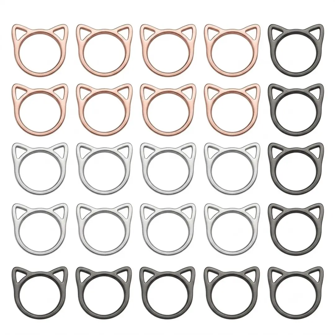 Roze goudkleurig zilverkleurig zwart metalen brei markeerders kattenpatroon 30 s