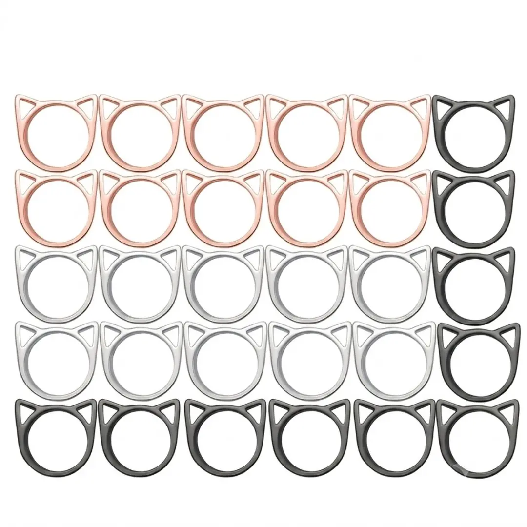 Roze goudkleurig zilverkleurig zwart metalen brei markeerders kattenpatroon 30 s