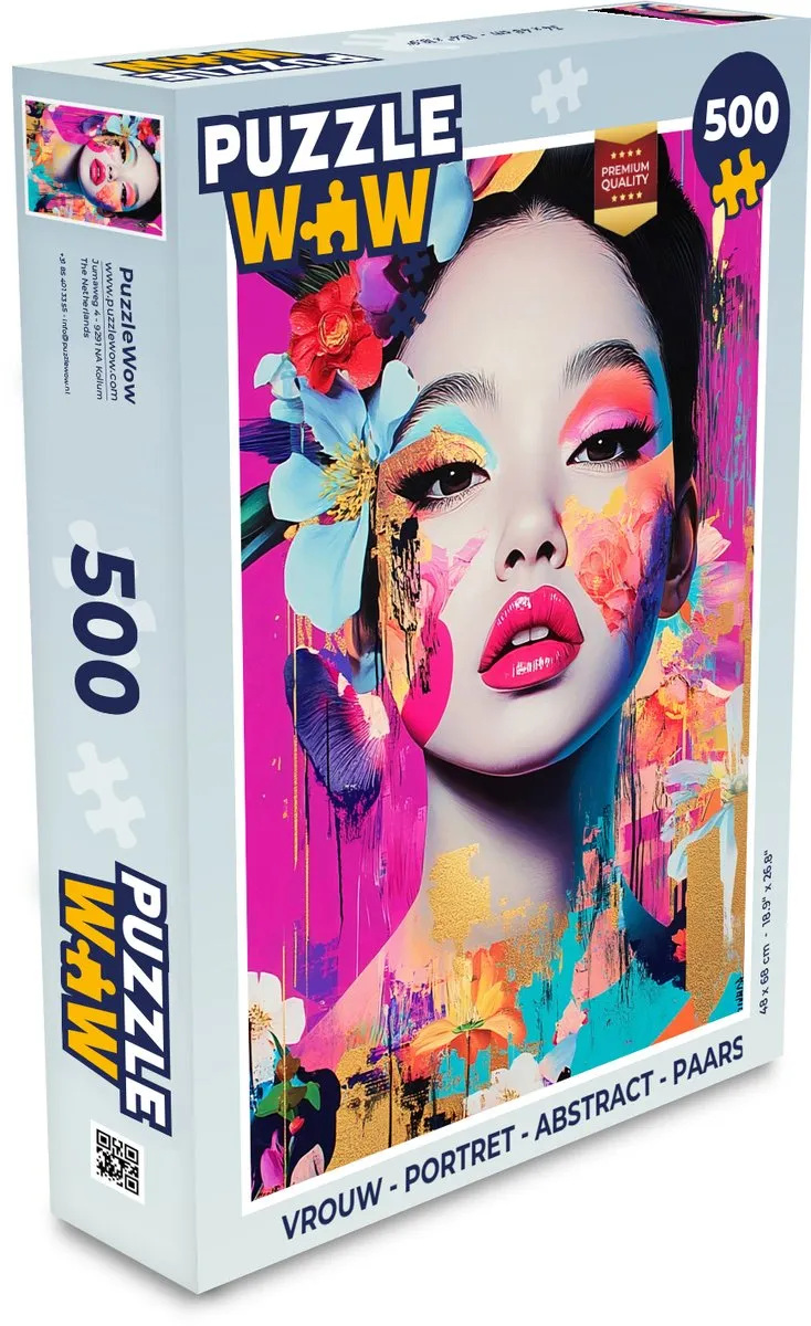 PuzzleWow Vrouw Portret Abstract Legpuzzel 500 Stuks