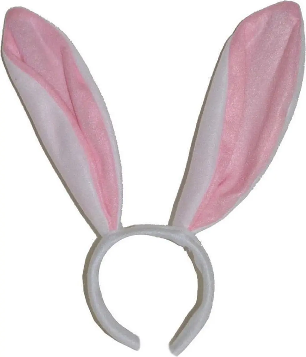 Diadeem konijn wit roze