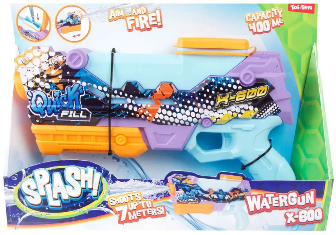 Waterpistool Quick Fill X600 multicolor speelgoed.