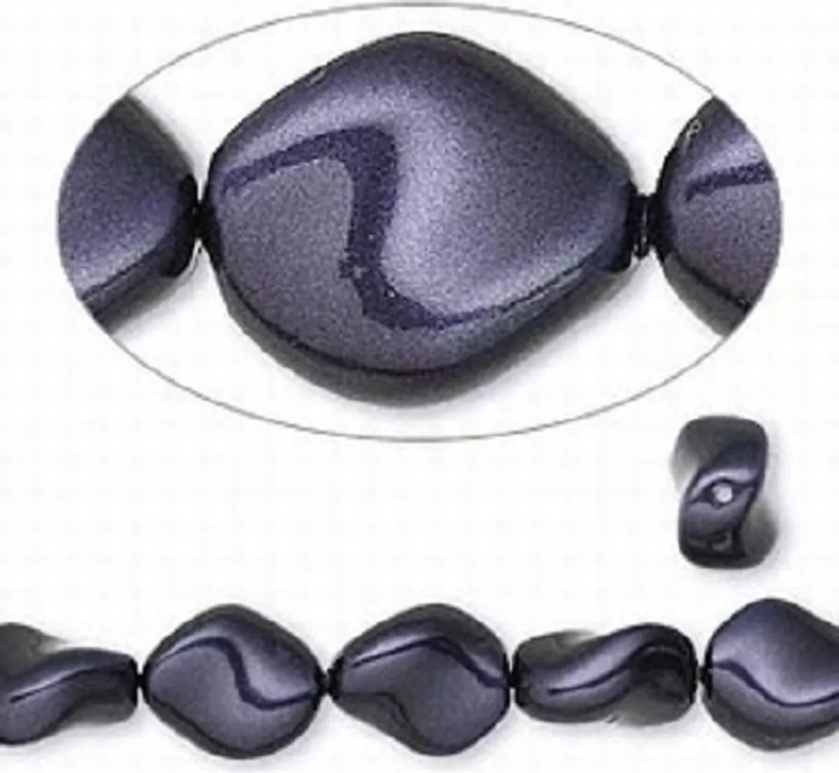 Swarovski Elements Curve Parels 9x8mm Dark Purple