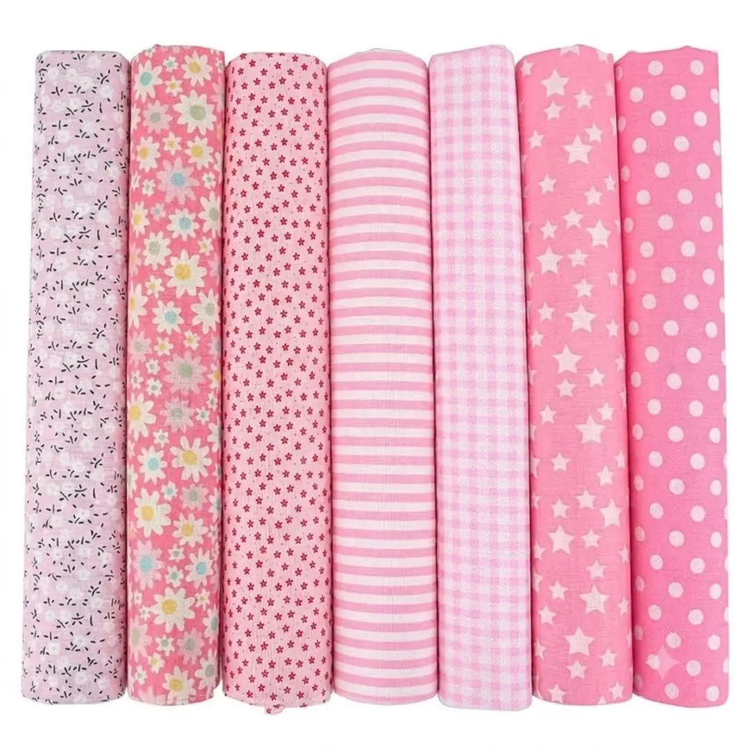 Roze stoffen voor naaien katoen stof bundel dames en hobby 7 delige set fat quar