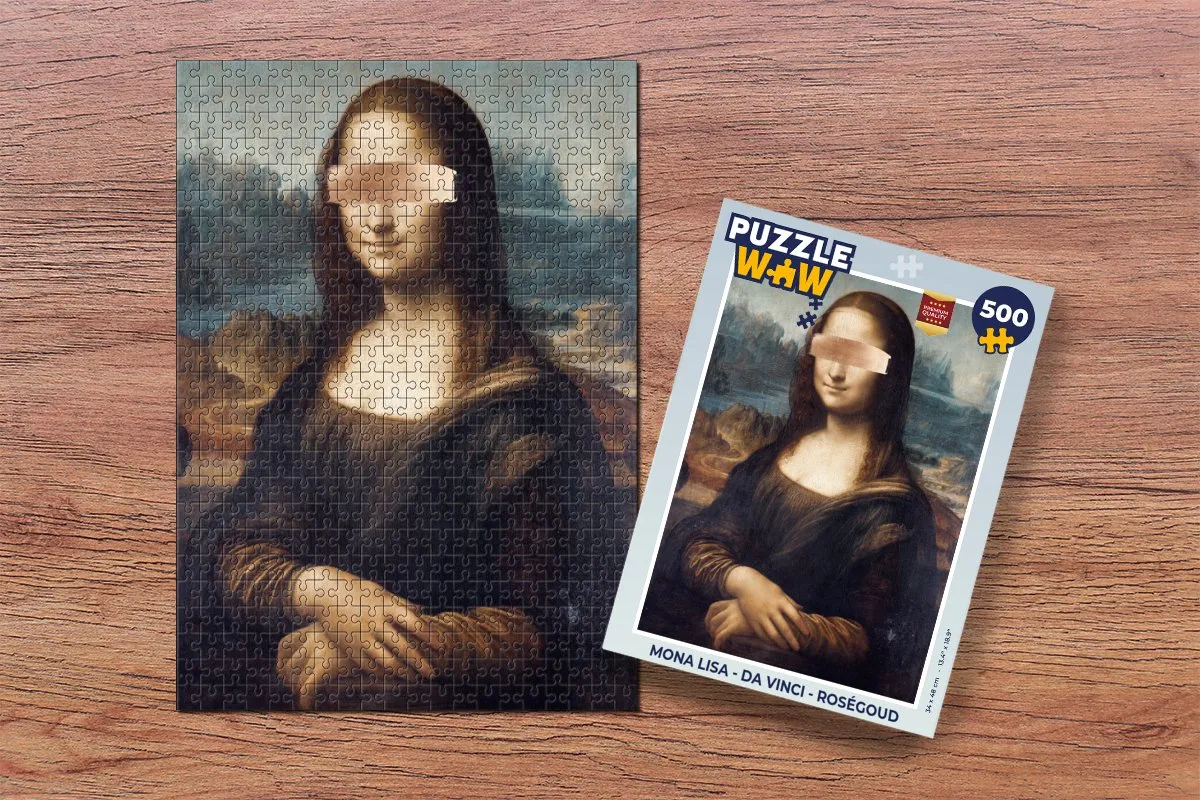PuzzleWow Mona Lisa Legpuzzel 500 Stuks - Roségoud