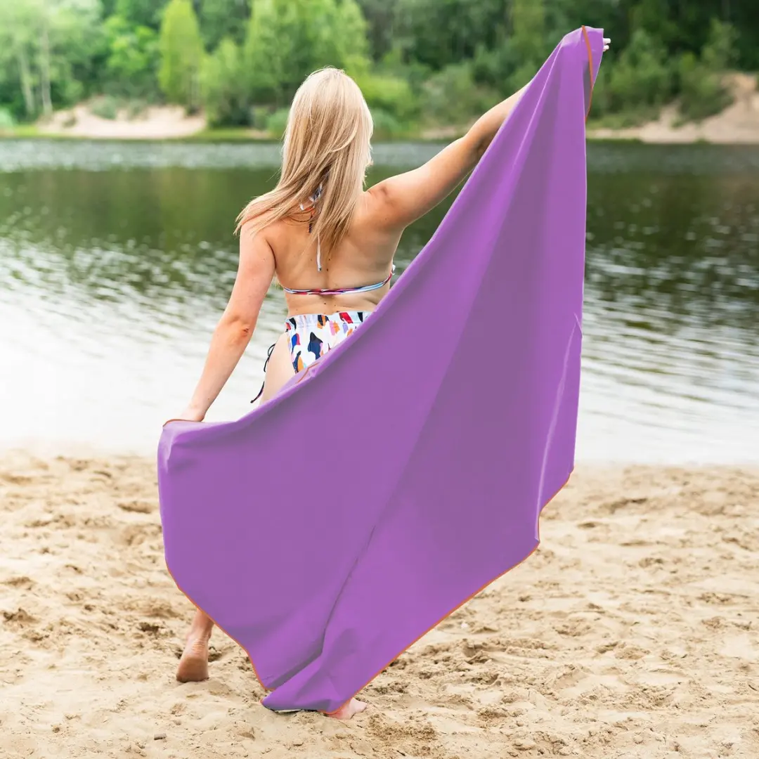 Nils Camp NCR12 Microvezel Strandlaken 180x100cm - Paars - afbeelding 5 van 6