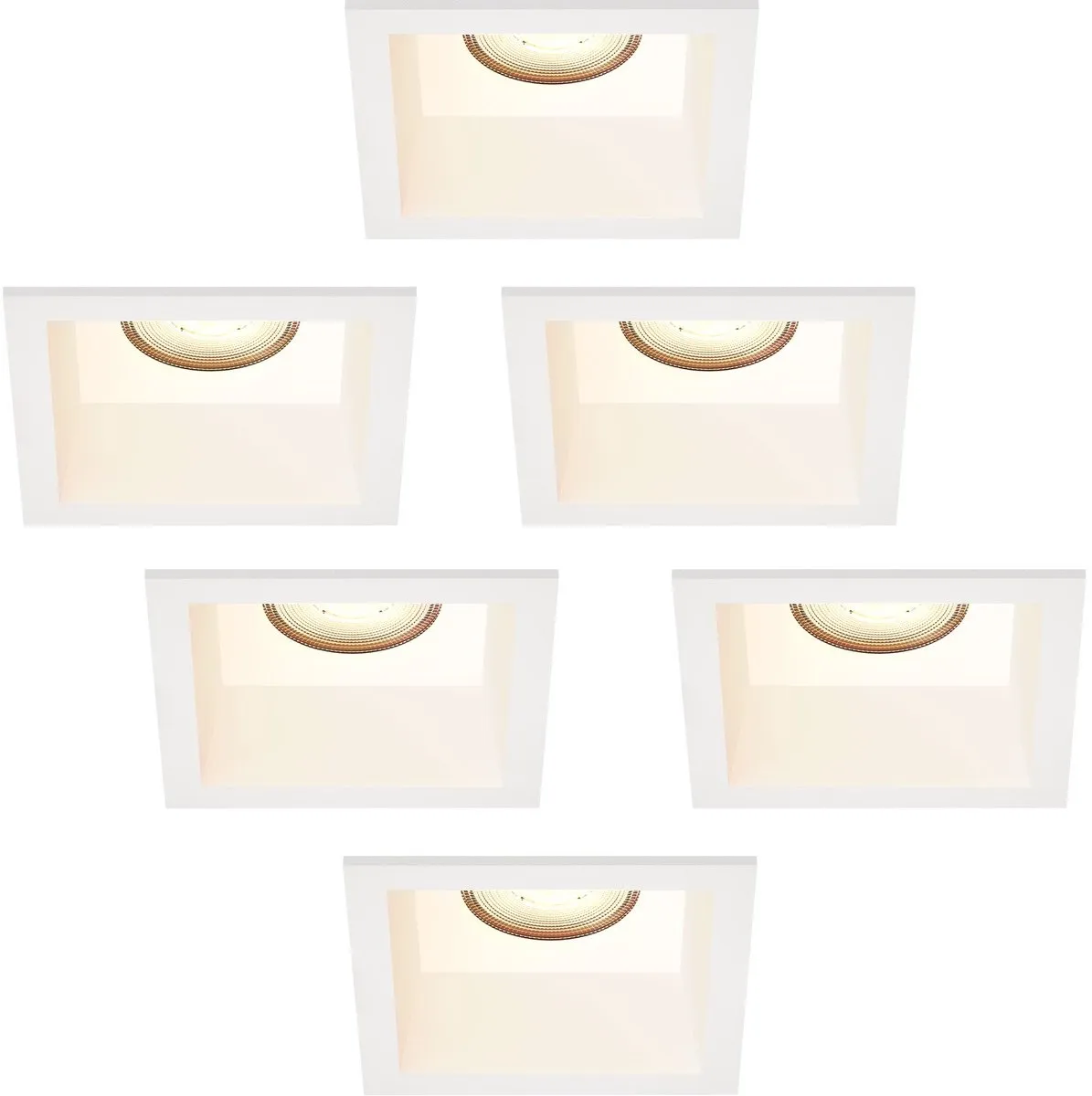 LEDVION 6x Inbouwspot Vierkant 85x85mm