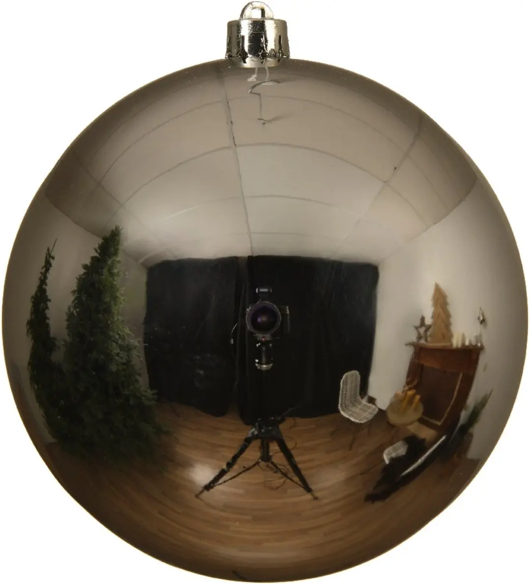 Kerstbal Kunststof Ø14cm Zilver