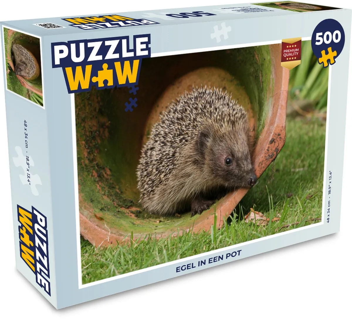 PuzzleWow Legpuzzel Egel in een Pot 500 Stuks - Multicolor
