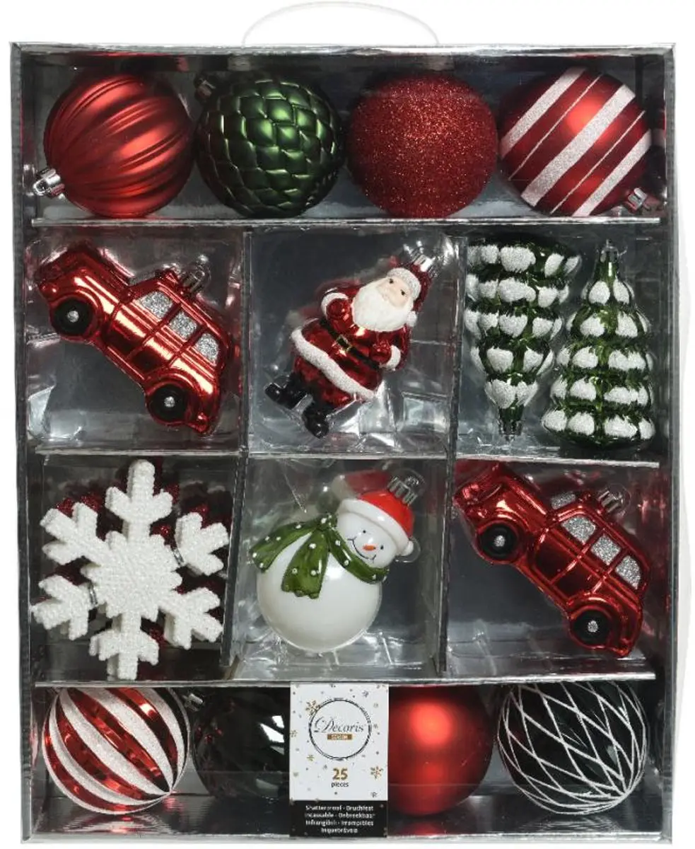 Decoris Kersthangers - 25x - Rood/Wit/Groen - afbeelding 4 van 5
