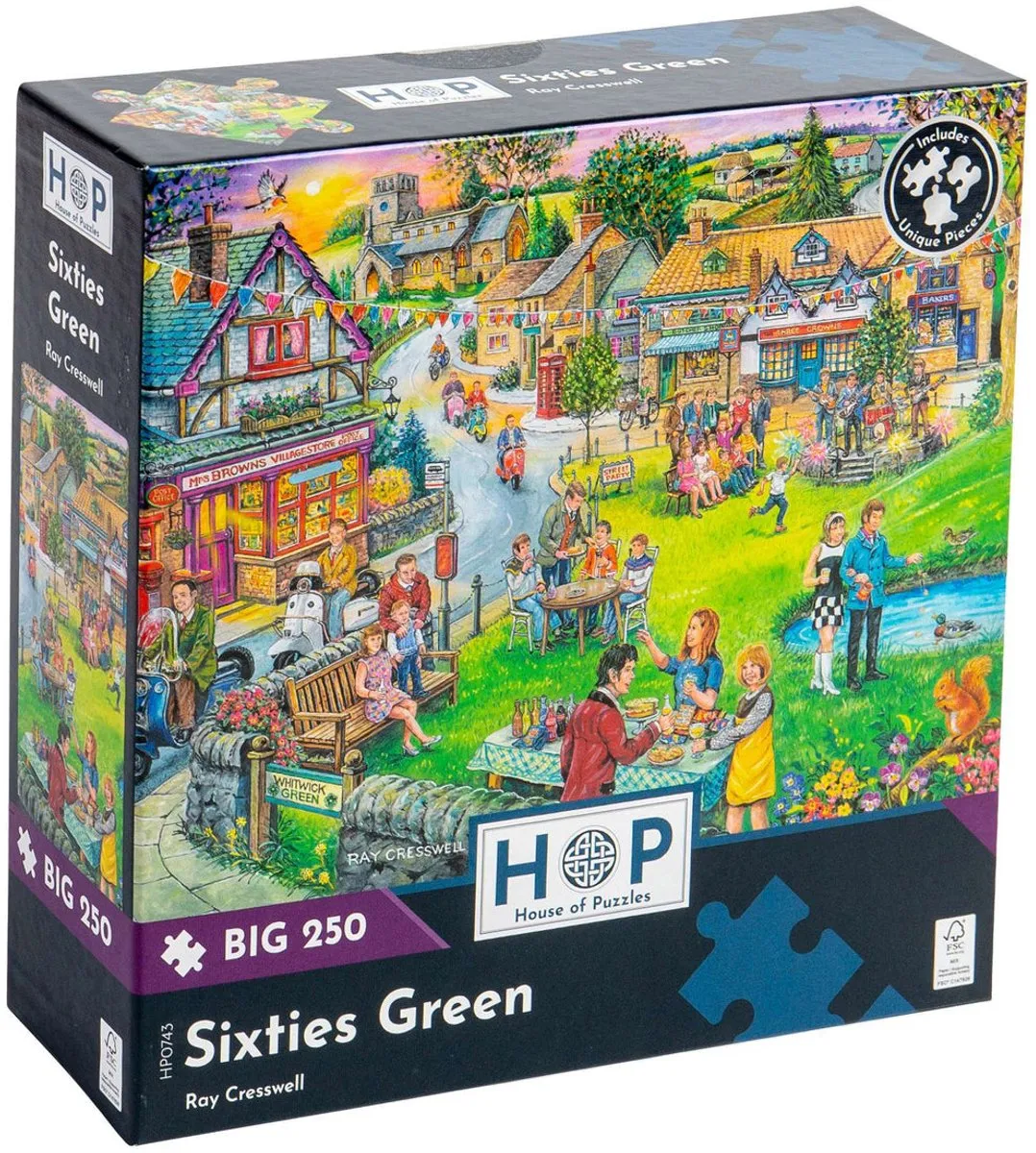 House of Puzzles Legpuzzel Sixties Green 250 Stuks - 00743