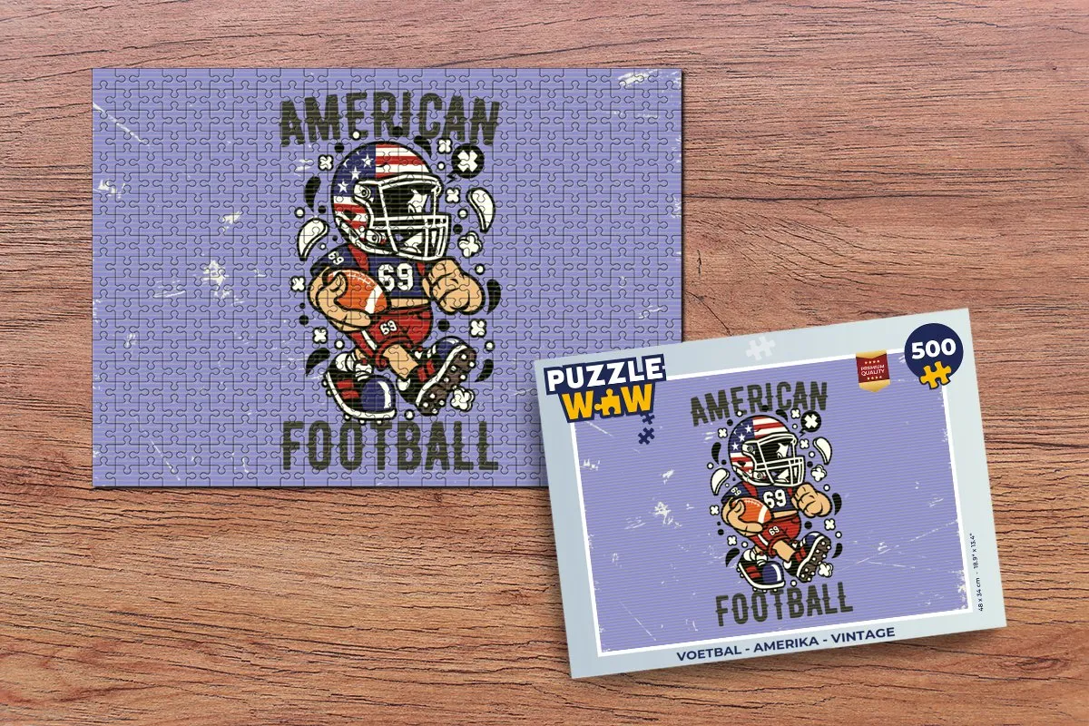 PuzzleWow Voetbal Amerika Vintage Legpuzzel 500 Stuks - Multicolor