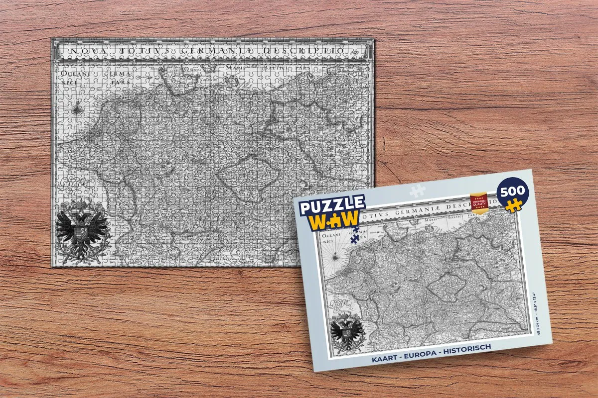 PuzzleWow Europa Historische Legpuzzel 500 Stuks - Multicolor