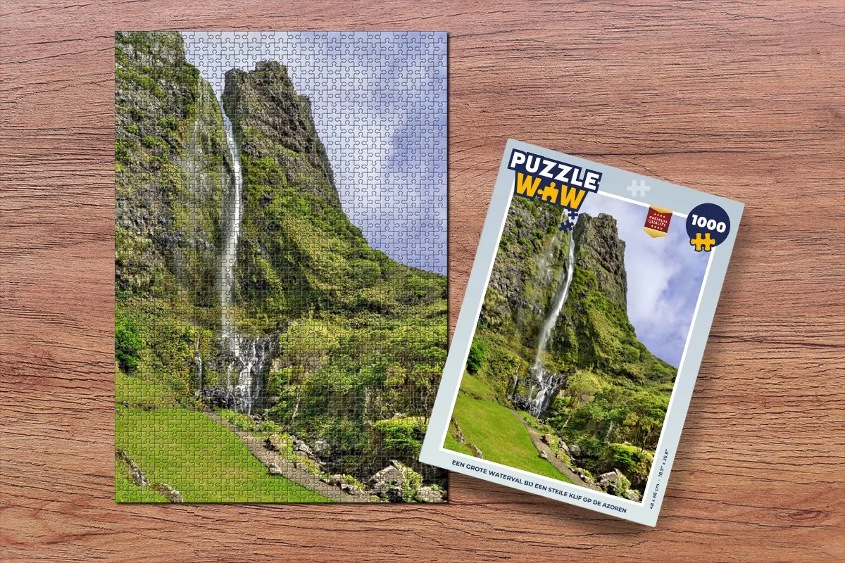 PuzzleWow Legpuzzel Azoren Waterval 1000 Stuks - Multicolor