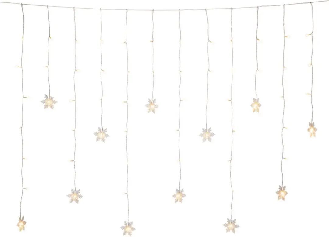 Konstsmide Lichtgordijn 11 Sneeuwvlokken 60 LED