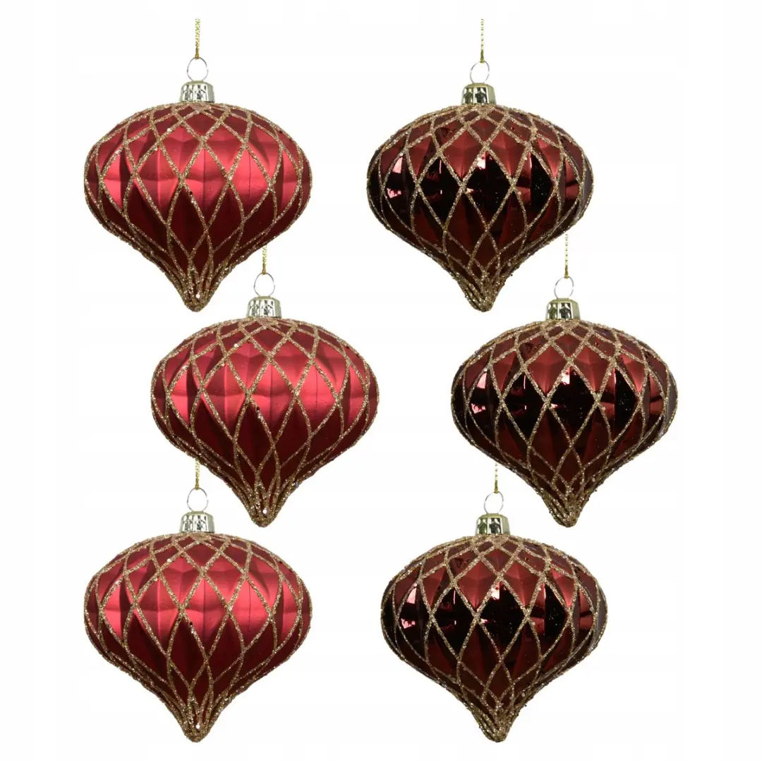 Bordeauxrode Kerstballen 8cm