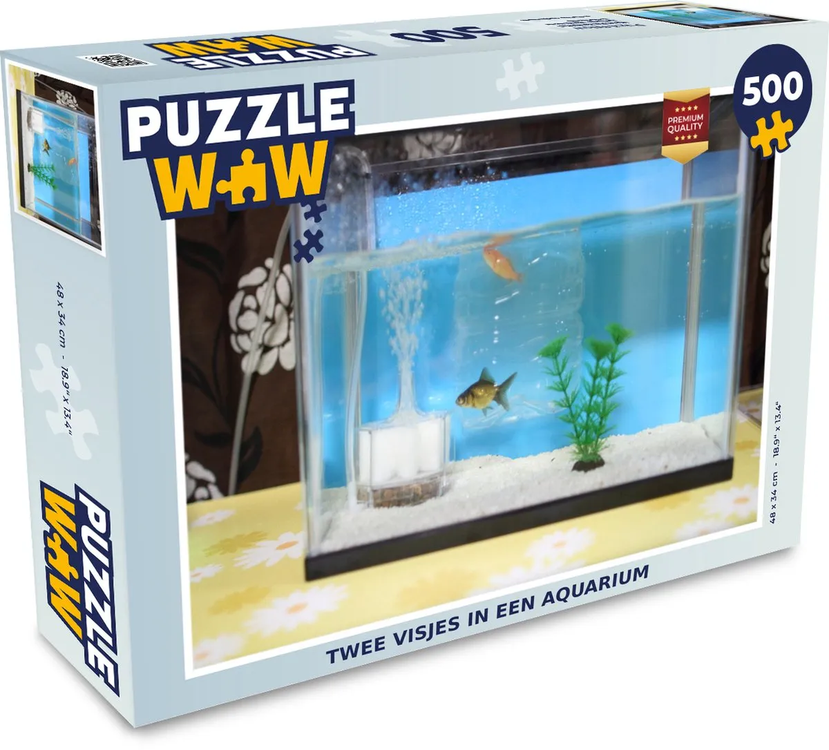PuzzleWow Legpuzzel Twee Visjes in een Aquarium 500 Stuks - Multicolor