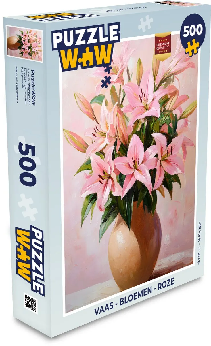 PuzzleWow Vaas Bloemen Legpuzzel 500 Stuks - MPN 8721375321232