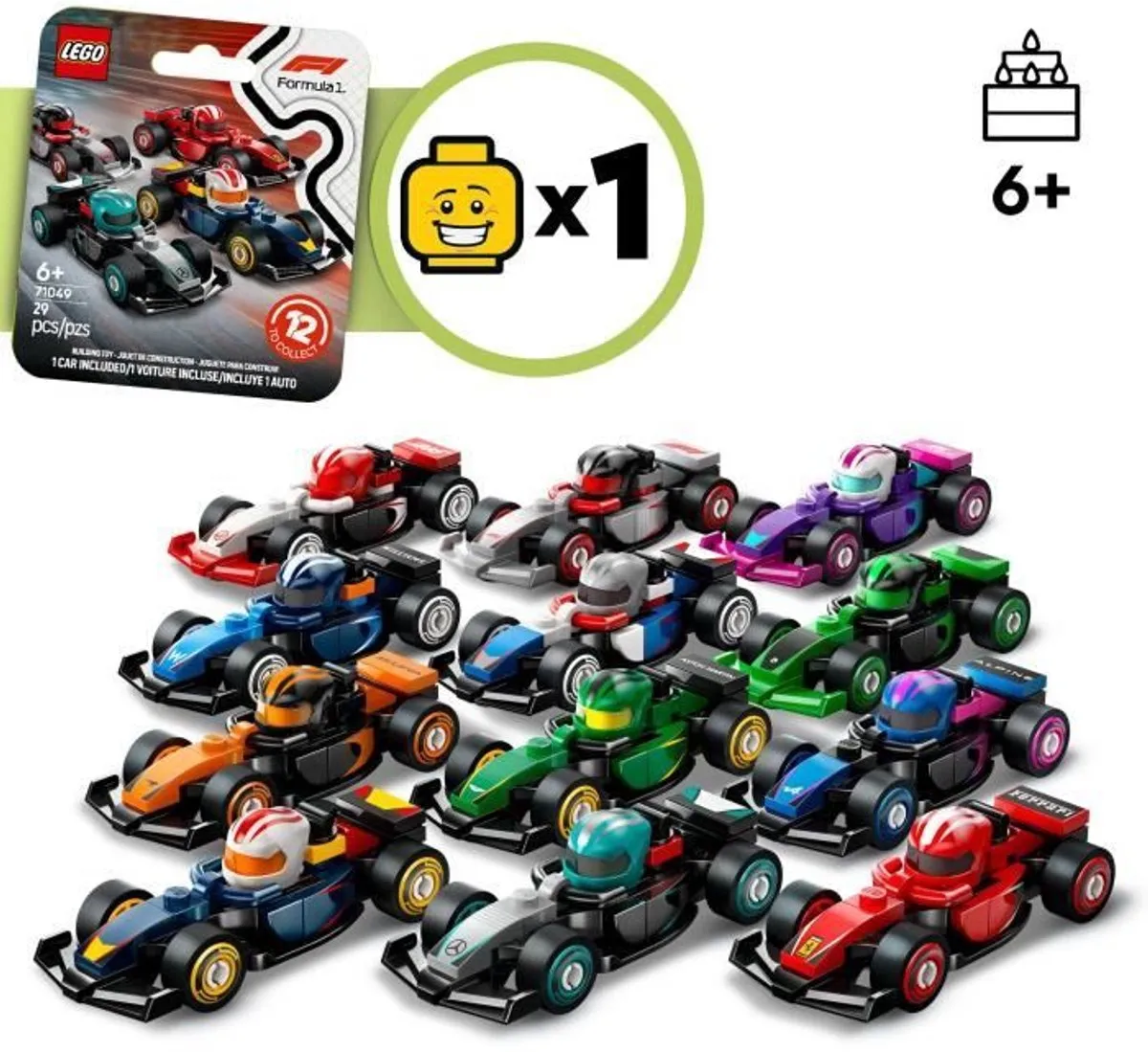 LEGO 71049 Verzamelbare F1-auto's - 36 Minifiguren - afbeelding 5 van 6