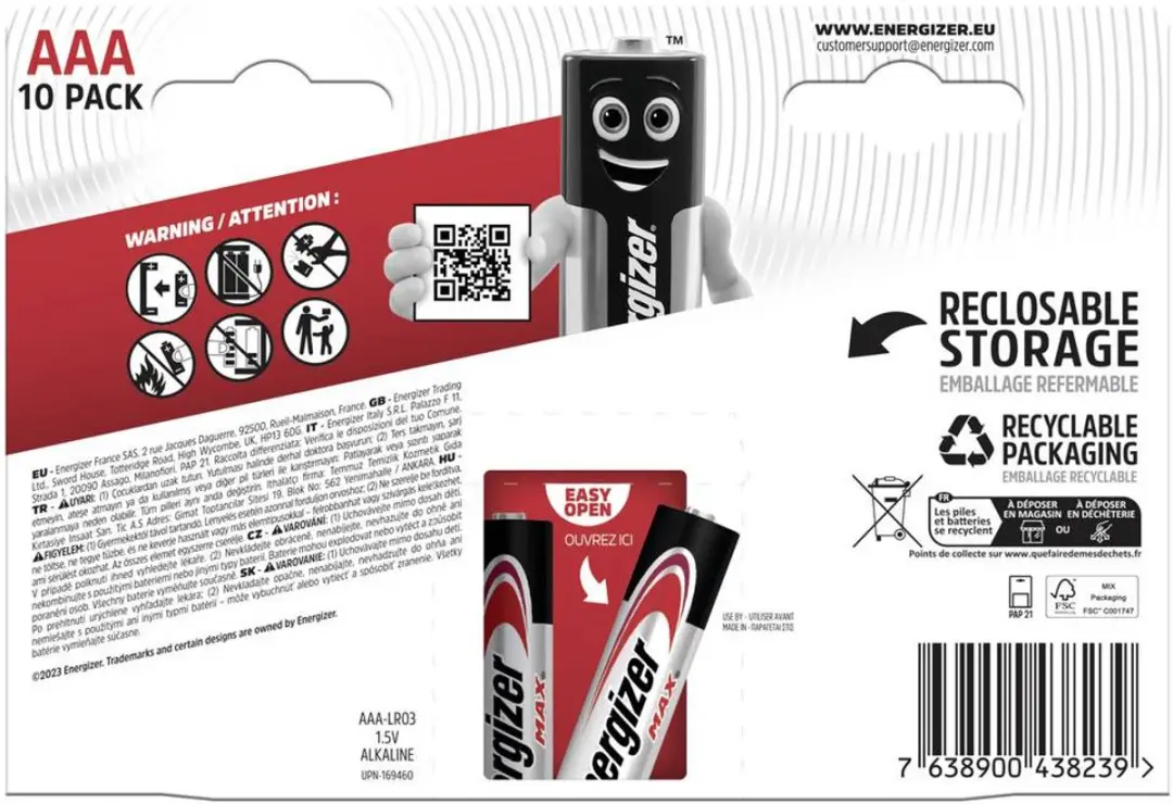 Energizer Max LR03 AAA - 2700mAh - 10 Stuks - afbeelding 5 van 5