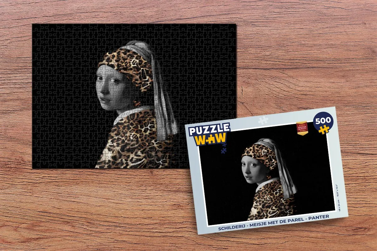 PuzzleWow Meisje met de parel Legpuzzel 500 Stuks - Multicolor