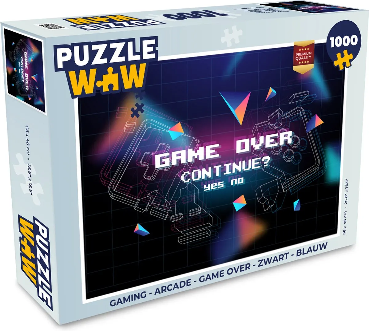 PuzzleWow Game Over Legpuzzel 1000 Stuks - Multicolor