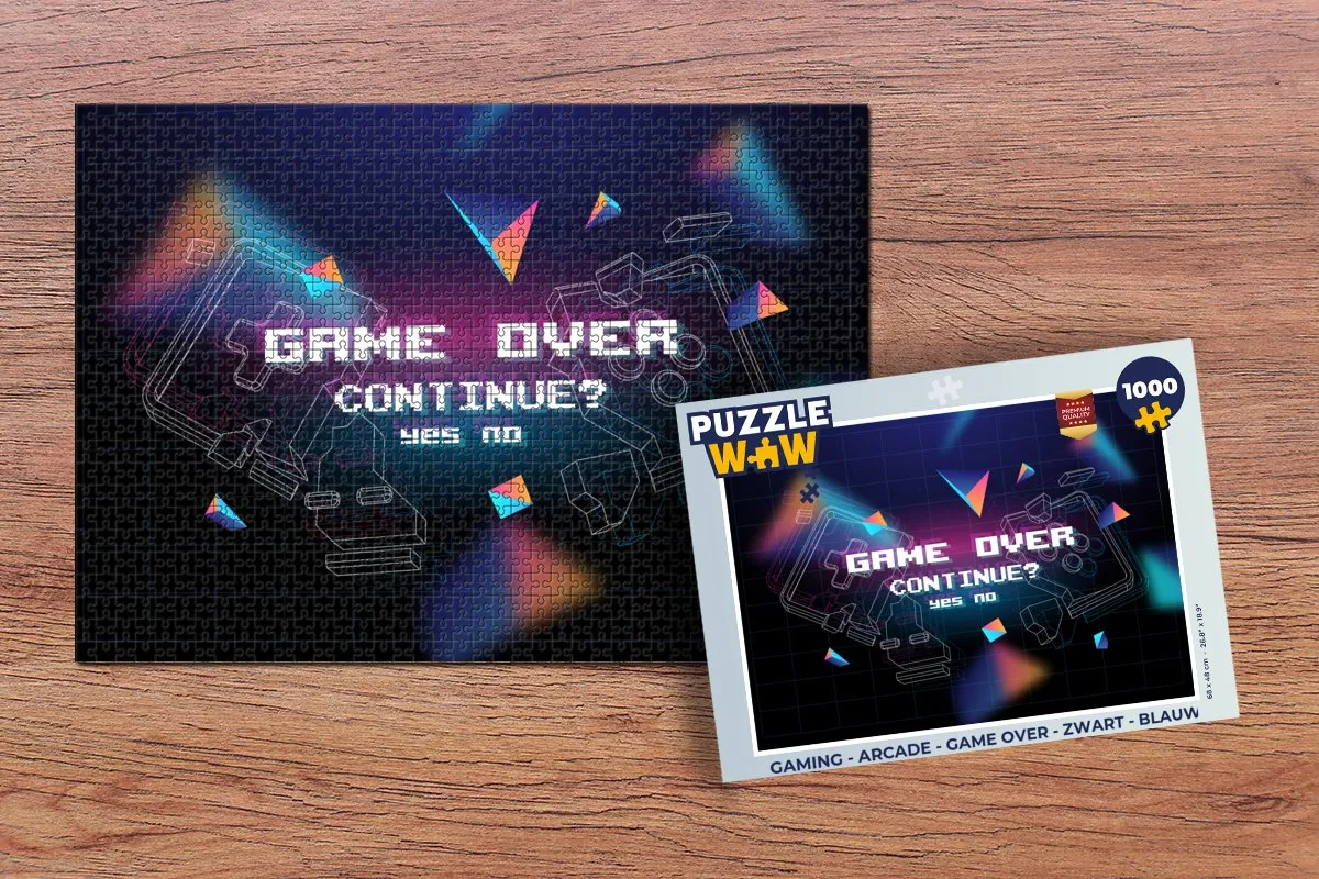 PuzzleWow Game Over Legpuzzel 1000 Stuks - Multicolor