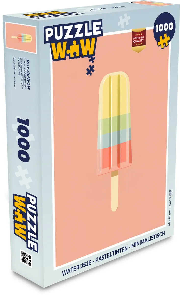 PuzzleWow Waterijsje Pasteltinten Legpuzzel 1000 Stuks