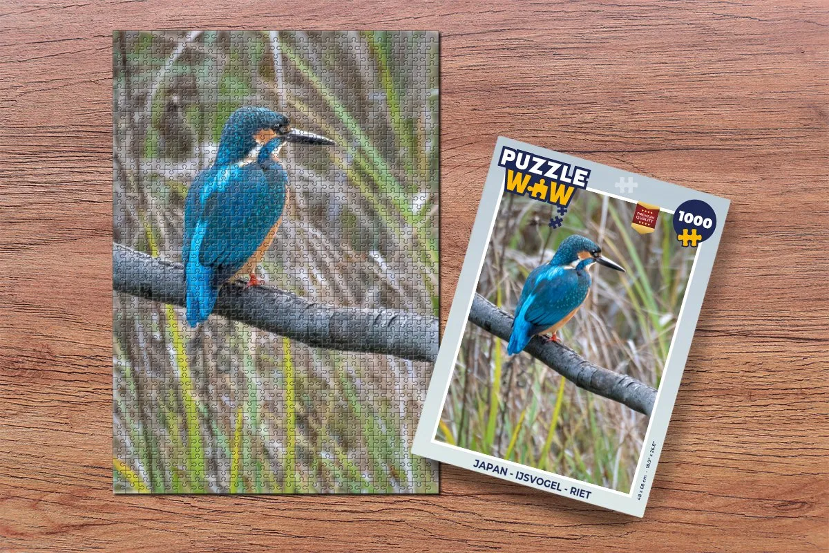 PuzzleWow IJsvogel Riet Legpuzzel 1000 Stuks - Multicolor