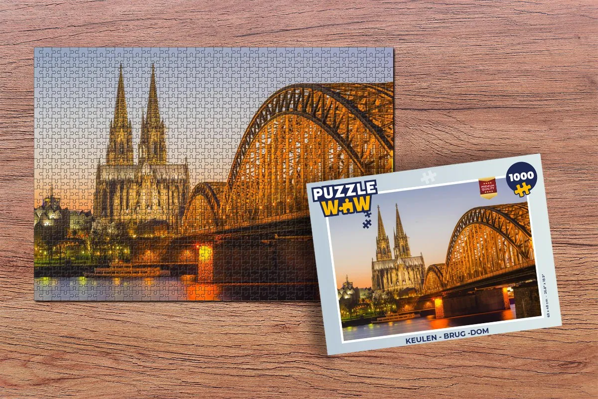 PuzzleWow Keulen Brug Dom Legpuzzel 1000 Stuks - Multicolor