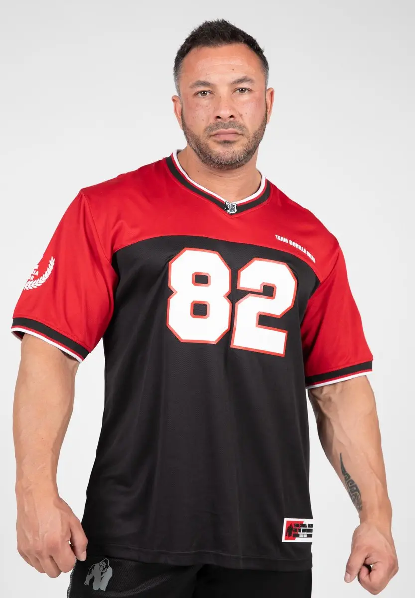 Gorilla Wear Trenton Football Jersey - Zwart/Rood - M