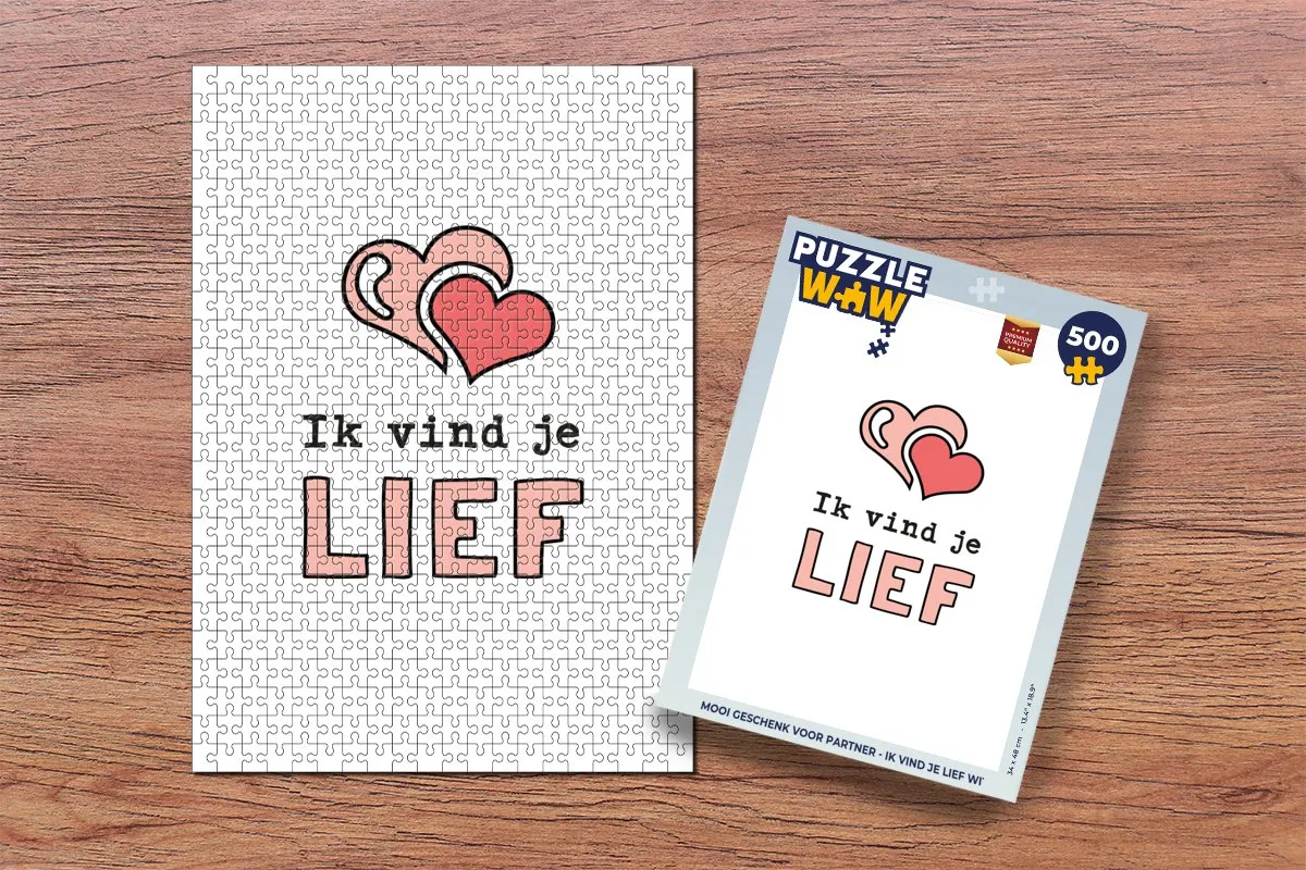 PuzzleWow Quotes Ik vind je lief Legpuzzel 500 Stuks - Multicolor