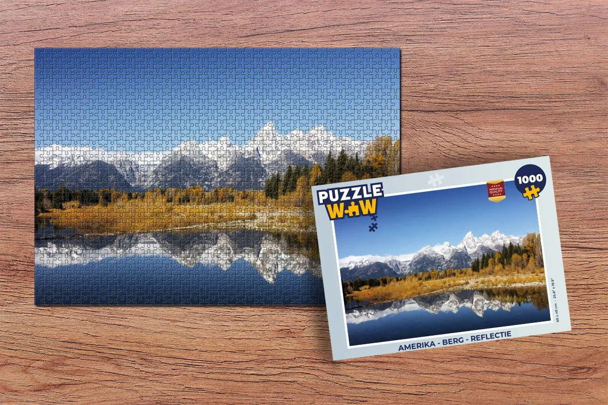 PuzzleWow Amerika Berg Reflectie Legpuzzel 1000 Stuks - Multicolor