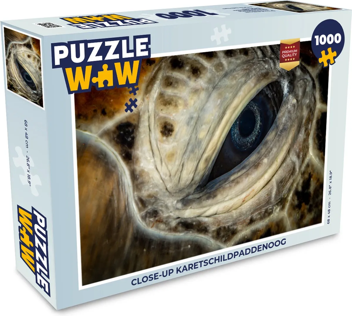 PuzzleWow Close-up Karetschildpaddenoog Legpuzzel 1000 Stuks - Multicolor