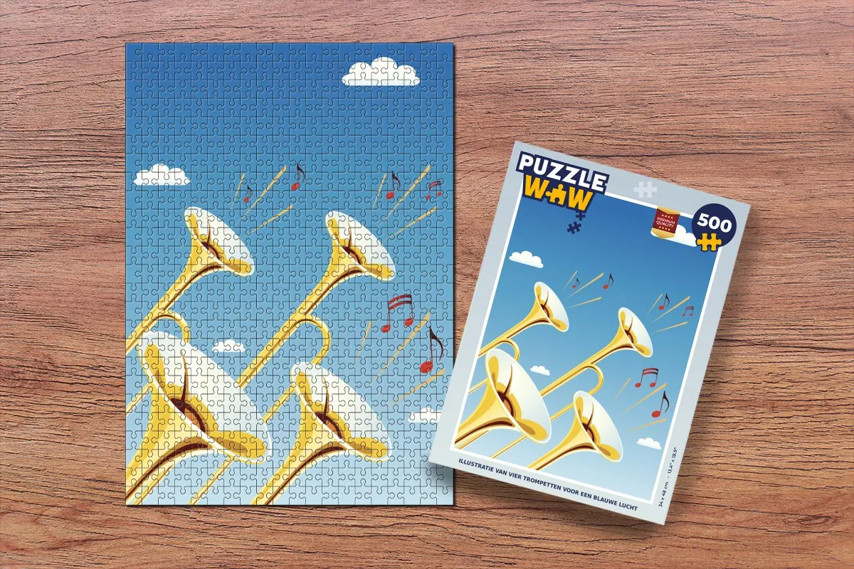 PuzzleWow Legpuzzel Trompetten Blauwe Lucht 500 Stuks - Multicolor