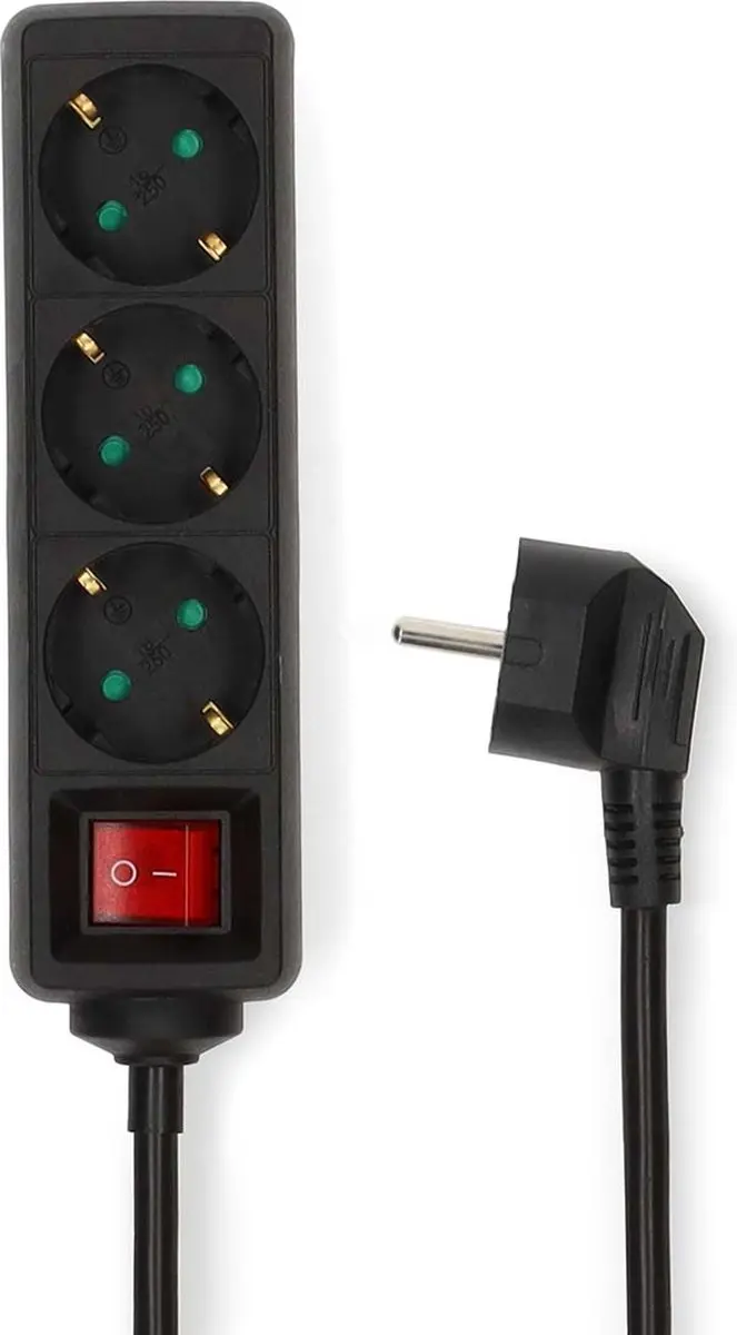 Nedis Stekkerdoos 3-voudig 5m 3680W - Zwart - afbeelding 2 van 2
