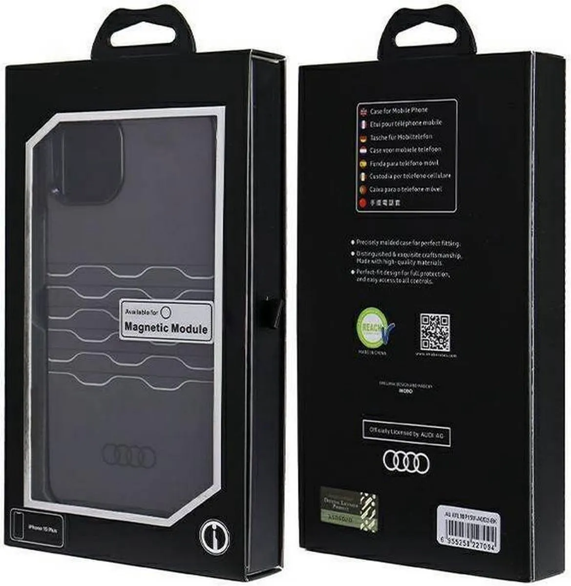 Audi IML Grille Pattern Back Case MagSafe - iPhone 15 Plus - Zwart - afbeelding 4 van 6