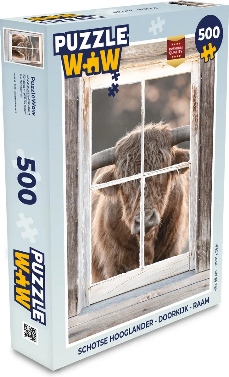 PuzzleWow Schotse Hooglander Legpuzzel 500 Stuks