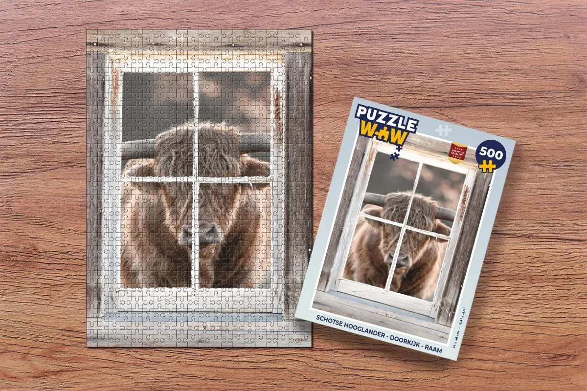PuzzleWow Schotse Hooglander Legpuzzel 500 Stuks - Multicolor