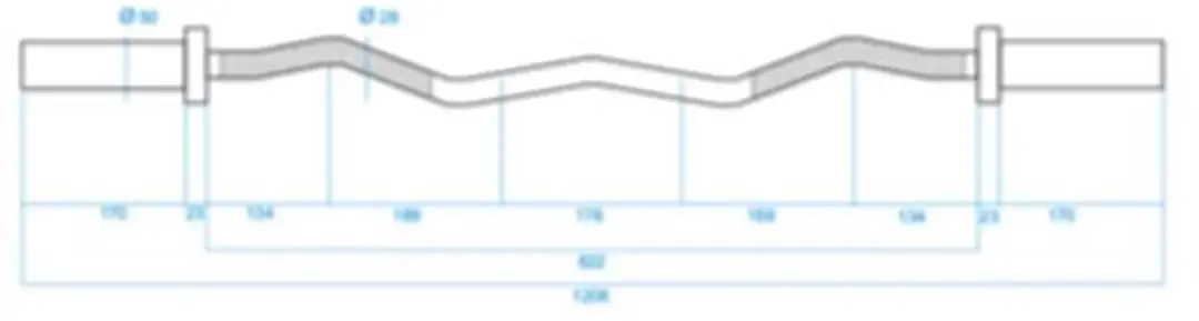 HMS GOL160 Olympische Curlstang 120cm - Chroom - 2x Lock Jaw - afbeelding 5 van 6