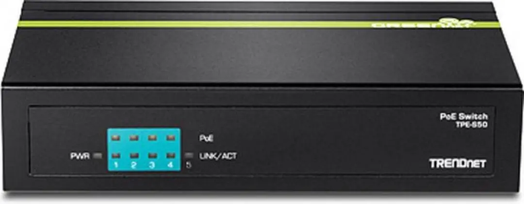 Trendnet TPE-S50 PoE-switch 5-poorts 10/100Mbps - Zwart - afbeelding 2 van 6
