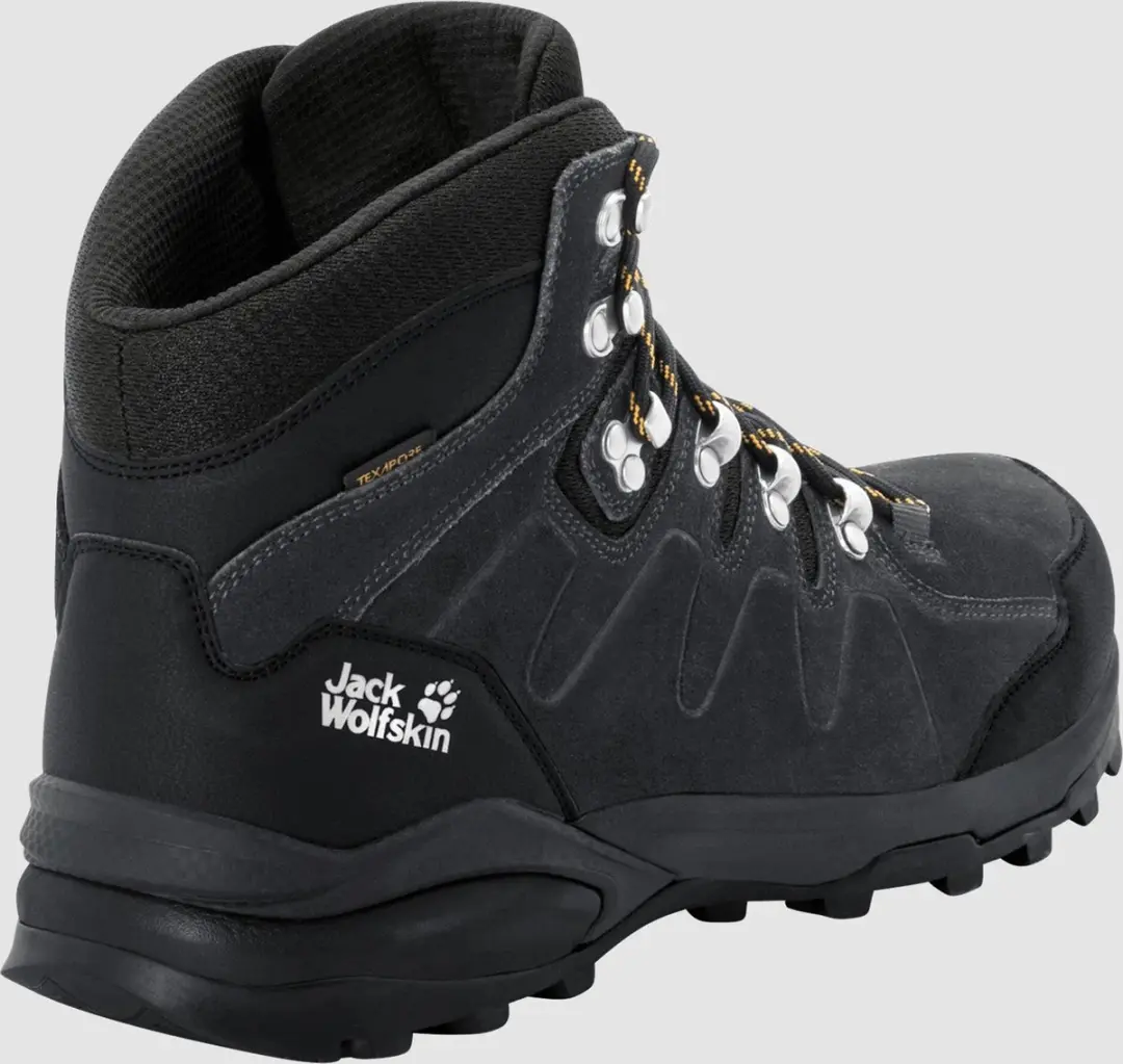 Jack Wolfskin Refugio Texapore Mid Wandelschoenen Heren 44.5 - Phantom/Burly Yellow XT - afbeelding 3 van 6