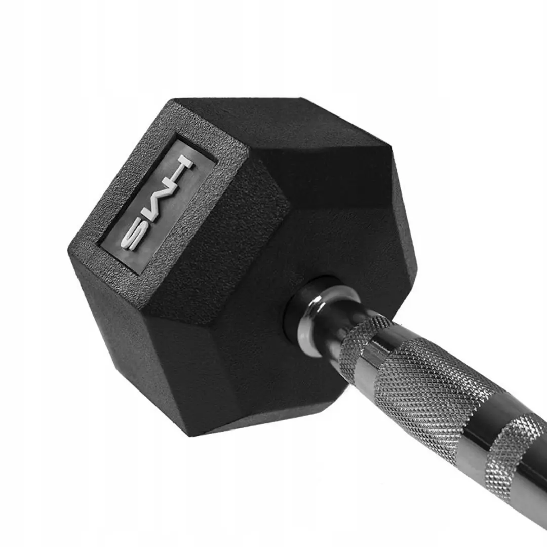 HMS Hex Pro Dumbbel 45kg - Gecoat Rubberen Handvat - afbeelding 4 van 5