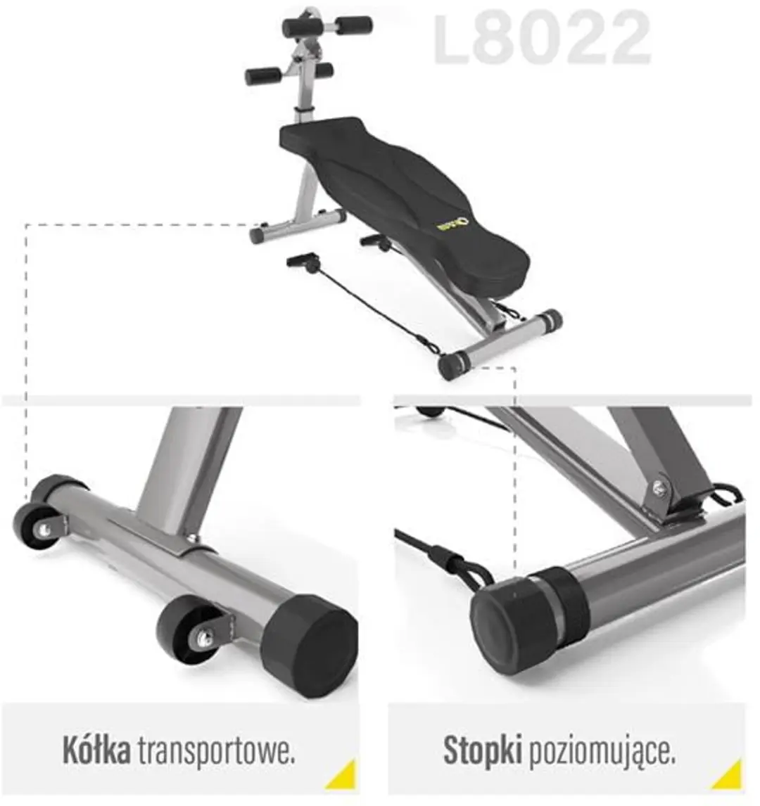 HMS Premium L8022 Multifunctionele Fitnessbank - Zwart/Geel - afbeelding 4 van 6